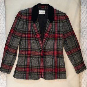 JH Collectibles Women's Plaid Blazer Wool, Size 6